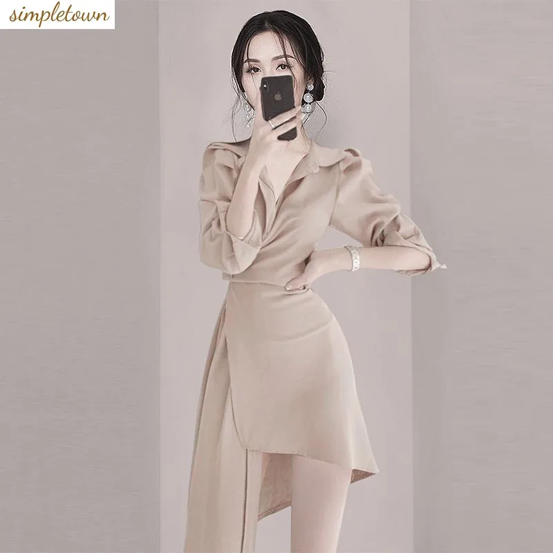 

Design Sense Niche Waistband Slimming Shirt Skirt 2024 Summer New Women's High-end Fashion Irregular Dress