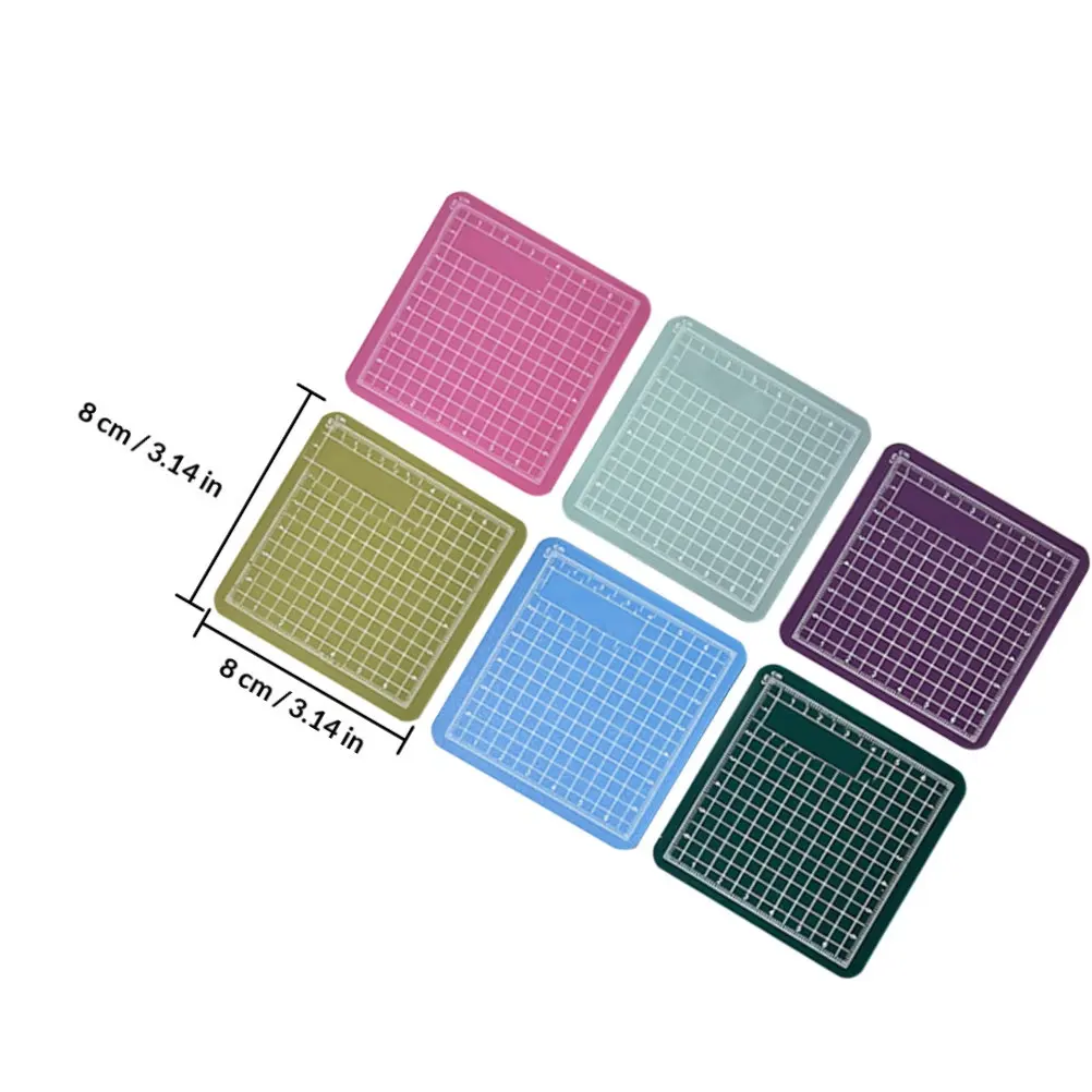 6Pcs 미니 커팅 매트 PVC 양면 조각 공예 패드 DIY 수제 예술 공예 봉제를위한 미끄럼 방지 부드러운 표면