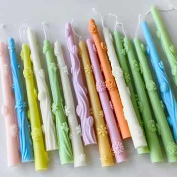 Creative Flower Long Rod Silicone Candle Mold 1
