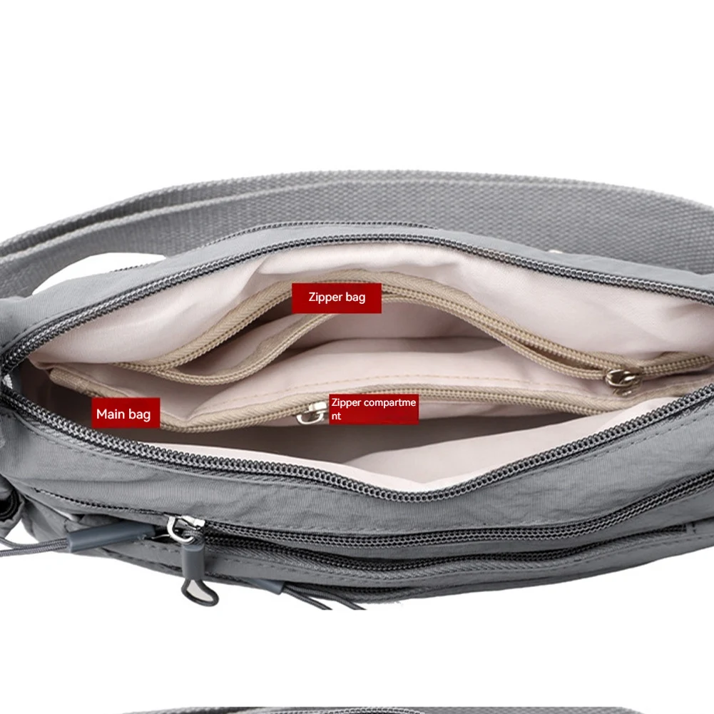 Oxford Women Casual Crossbody Bag Adjustable Strap Solid Shoulder Bag Waterproof Satchel Bag for Travel Commuting Daily Use