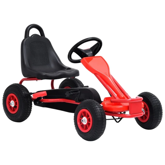 Child's Racing-Style Pedal Go Kart w/ Brake Gears Steering Wheel