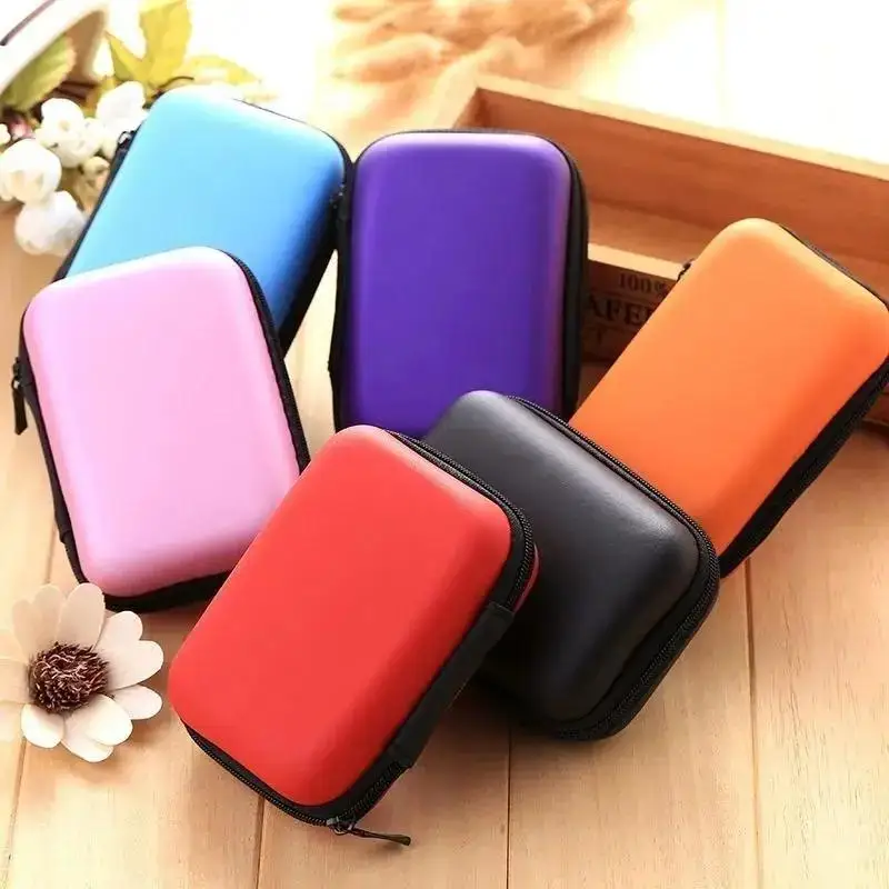 New Concise Deisgn 1 Pcs Earphone Wire Box Rectangle Data Line Cables Storage Box Case Container Organizer Coin Purse Box