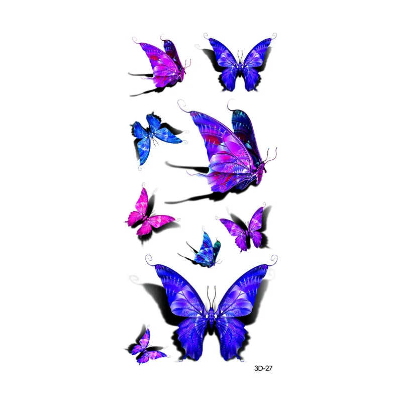37 Stile 3D Temporäre Tattoos Aufkleber Schleife Schmetterling Rose Blume Flash Tattoo Feder Früchte Tiere Fake Tatoo Frauen – Detail 27