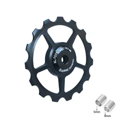 Ceramic Bearing Rear Derailleur Pulley Roller for Mountain and Road Bikes (Black)