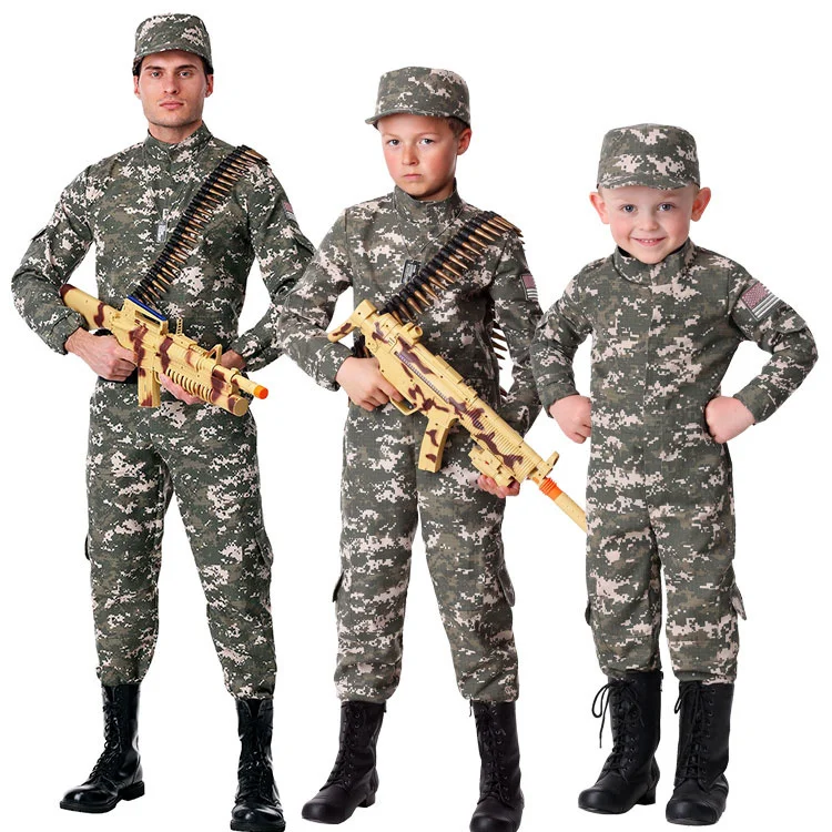 

New camouflage military uniform for aldult kids training suit boy special force combat jacket pants army set soldier clothes