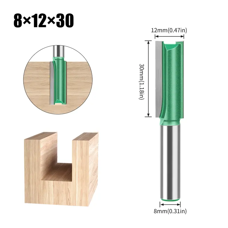 3mm-20mm Diameter 8mm Shank Straight Bit Tungsten Carbide Single Double Flute Router Bit Wood Milling Cutter For Woodwork Tool - Image 15