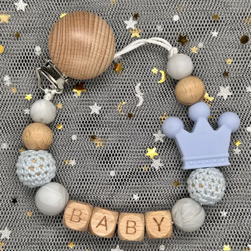 Name Baby Pacifier Chain Clip Dummy Nipples Holder Clip BPA Free Babies Teething Chain Toy Gift For Cute Baby Accessories