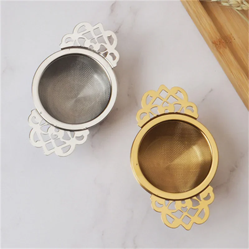 Double-layer Fine Mesh Tea Strainer Stainless Steel Filter Sieve Teaware Lace Tea Drain Useful Infusers Kitchen Accessories tea infuser tea strainer tea filter