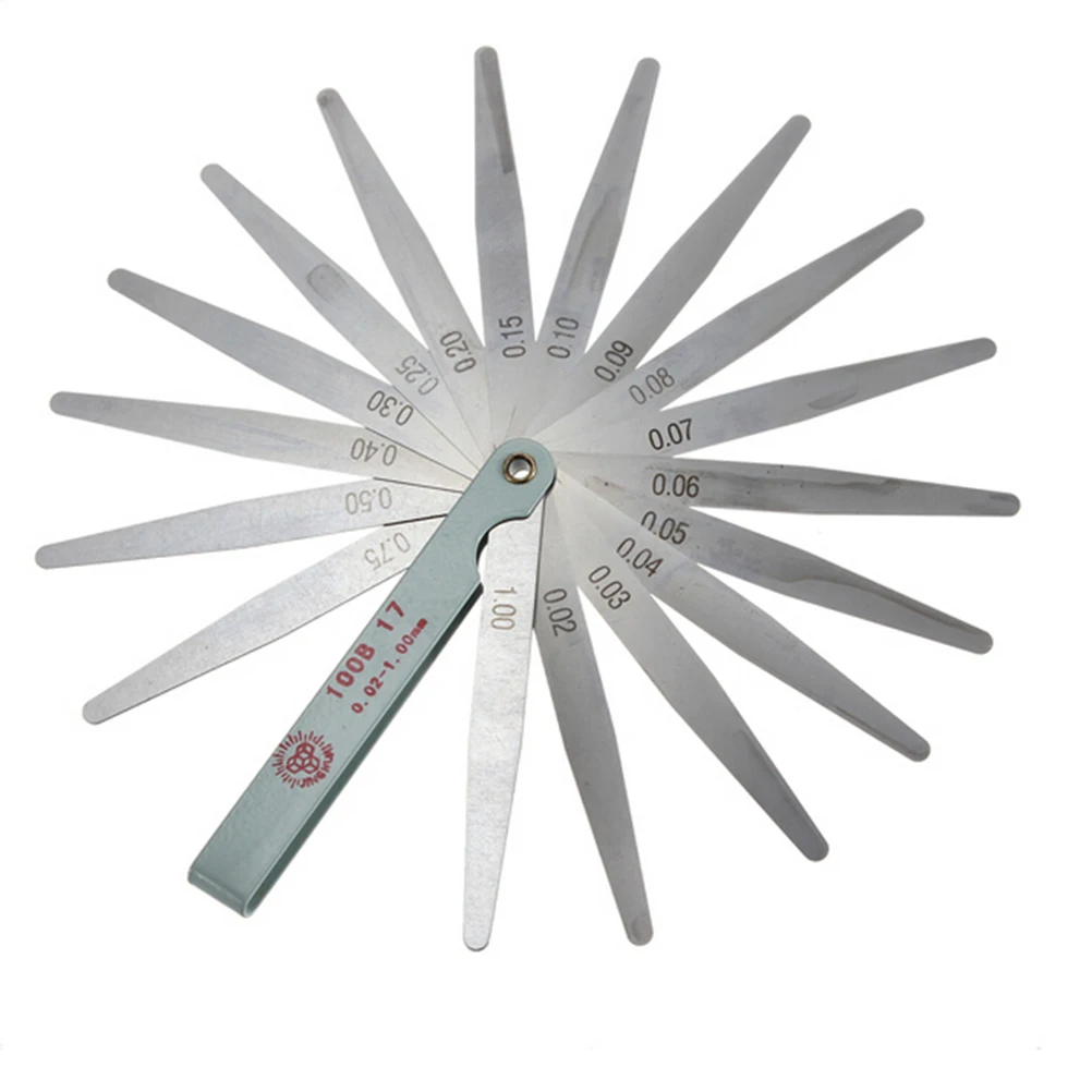 0.02 To 1mm 17 Blade Thickness Gap Metric Filler Feeler Gauge Measure Tool For Valve Shim Use Hand Tool Sets 1pc feeler gauge