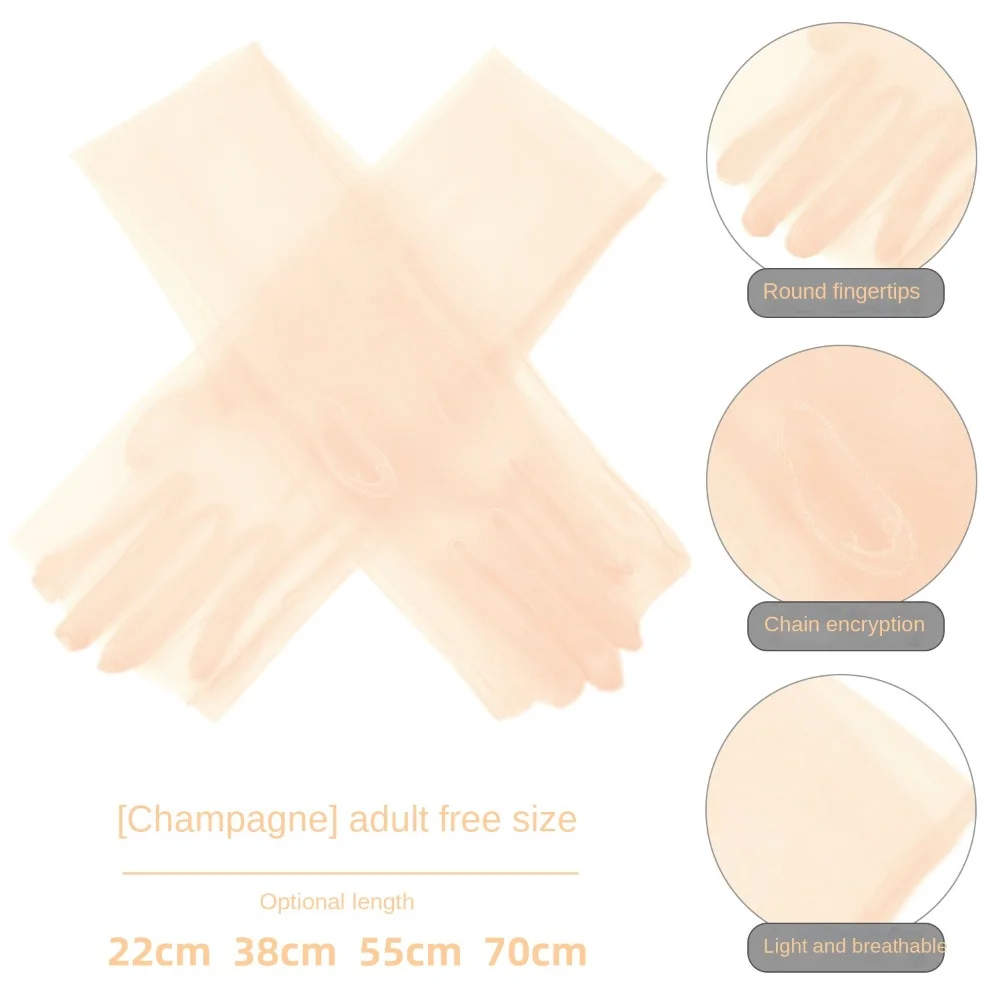 Transparent Transparent Driving Gloves Sheer Tulle Sun Protection Sunscreen Driving Mittens Breathable Black