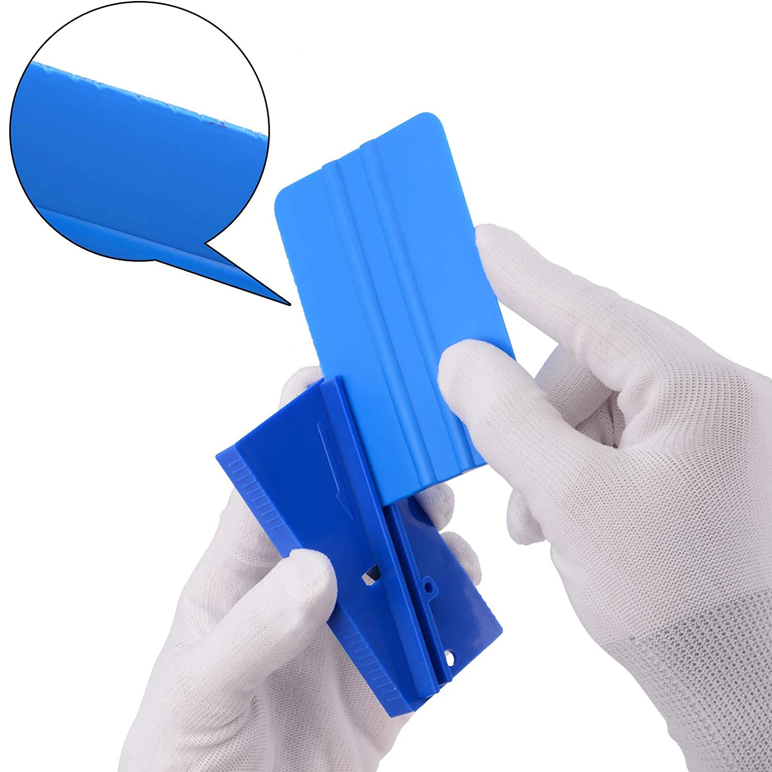 FOSHIO Hard Card Squeegee Edge Sharpener Window Tint Plastic Scraper Repair Smoothing Tool Car Wrap Skiving Knife Trimming Tool