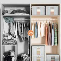 24L Cloth Storage Box Fabric Clothing Moving and Organizing Box Folding Wardrobe Dormitory Storage Basket Household Use Storage 2