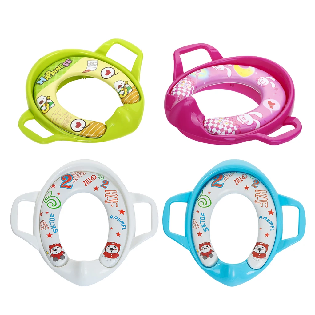 Potty Training Seat with Soft Cushion Kids Toilet Adapter Portable Children Toilet Chair for Home and Travel