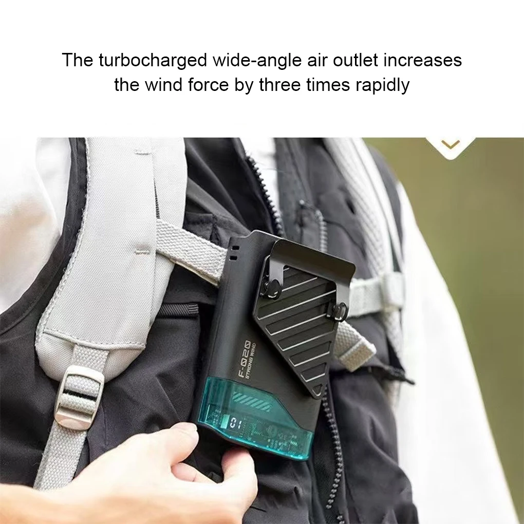 Portable Waist Fan 4 IN 1 Multi-functional Fan Rechargeable Hanging Neck Fan with LED Display 5 Speed 10000RPM Cooling Clip Fan