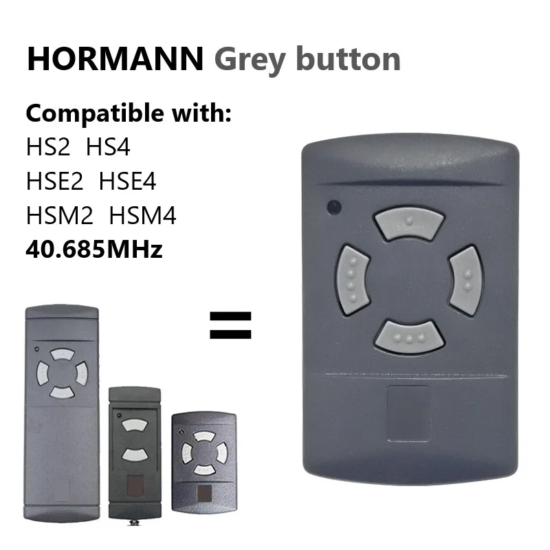 Per Hormann 40 685 Mhz Hs4 Hse2 Hsm4 Duplicatore Di Telecomando Per Porta Del Garage Pulsante Grigio Hormann Hs4-40 Hse2-40 Hsm4-40 Telecomando