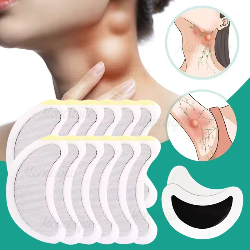 60 PCS Thyroid Gland Care Patches Lymphatic Detox Patch Painless Treatment Heating Neck Anti Swelling Lymph Node Patches
