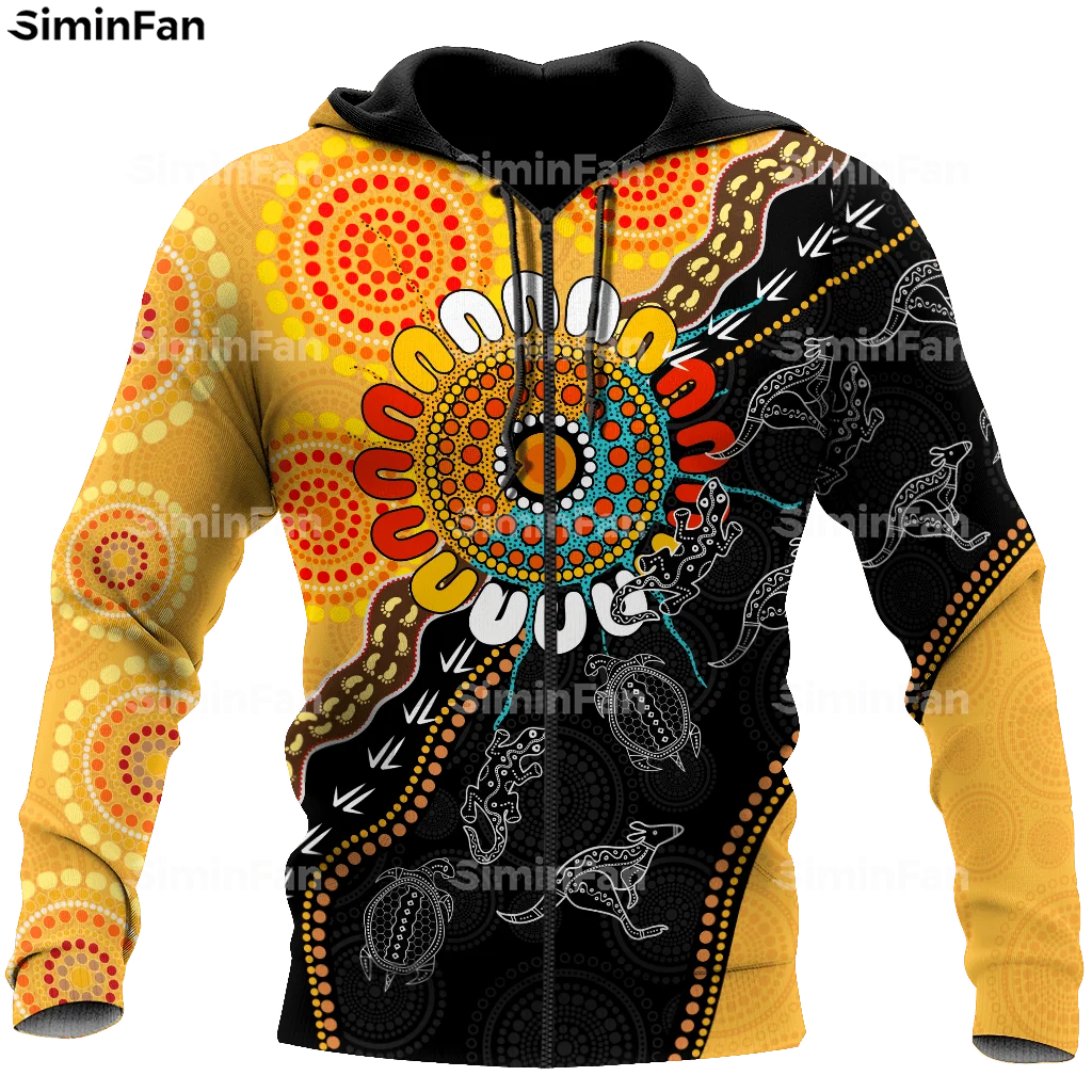 

Aboriginal Sun Animal Tattoo 3D Print Hoodie Zipper Jacket Casual Hooded Pullover Autumn Men Women Coat Outwear Male Sweatshirt
