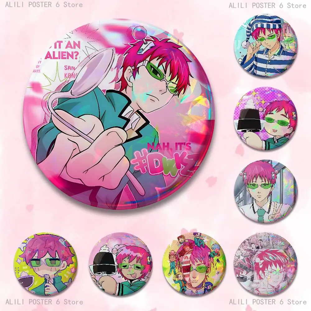 Saiki K Inspired Cosplay Pin Badge Collection - Round Brooch Souvenir