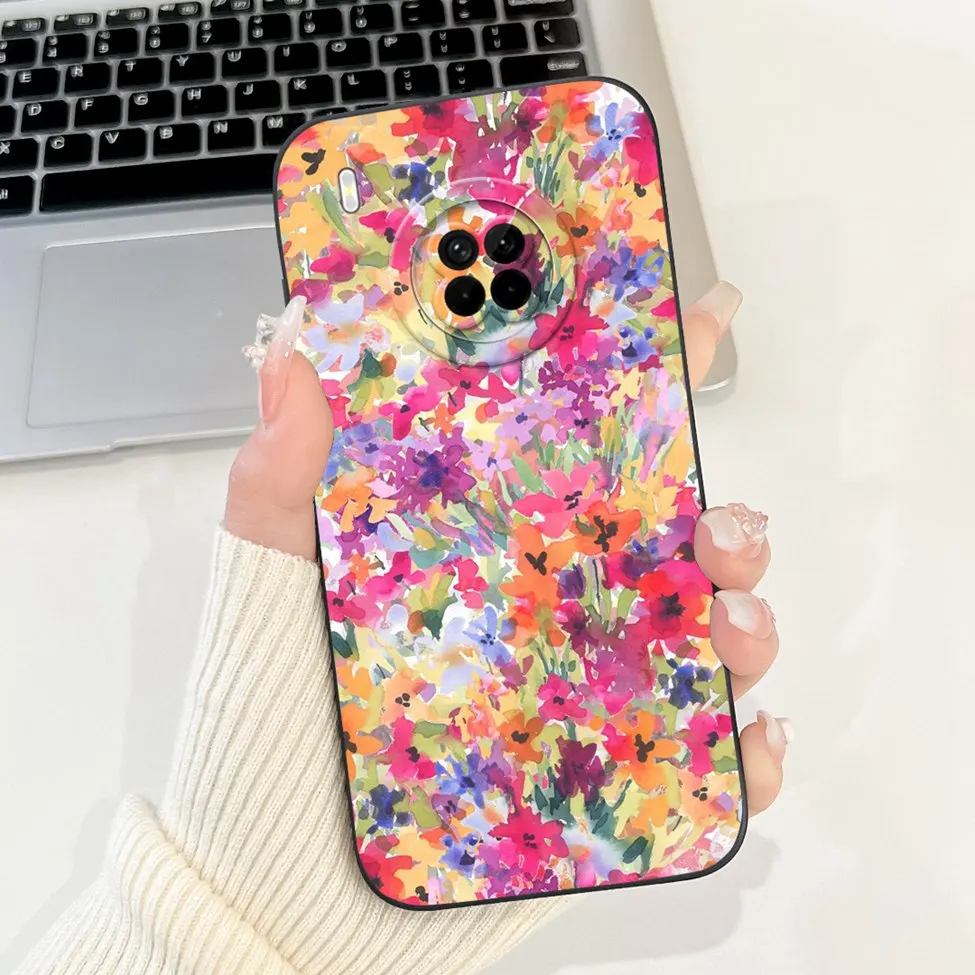 Fashion Cute Cartoon Luxury Flower Silicone Shockproof Bumper Back Cover