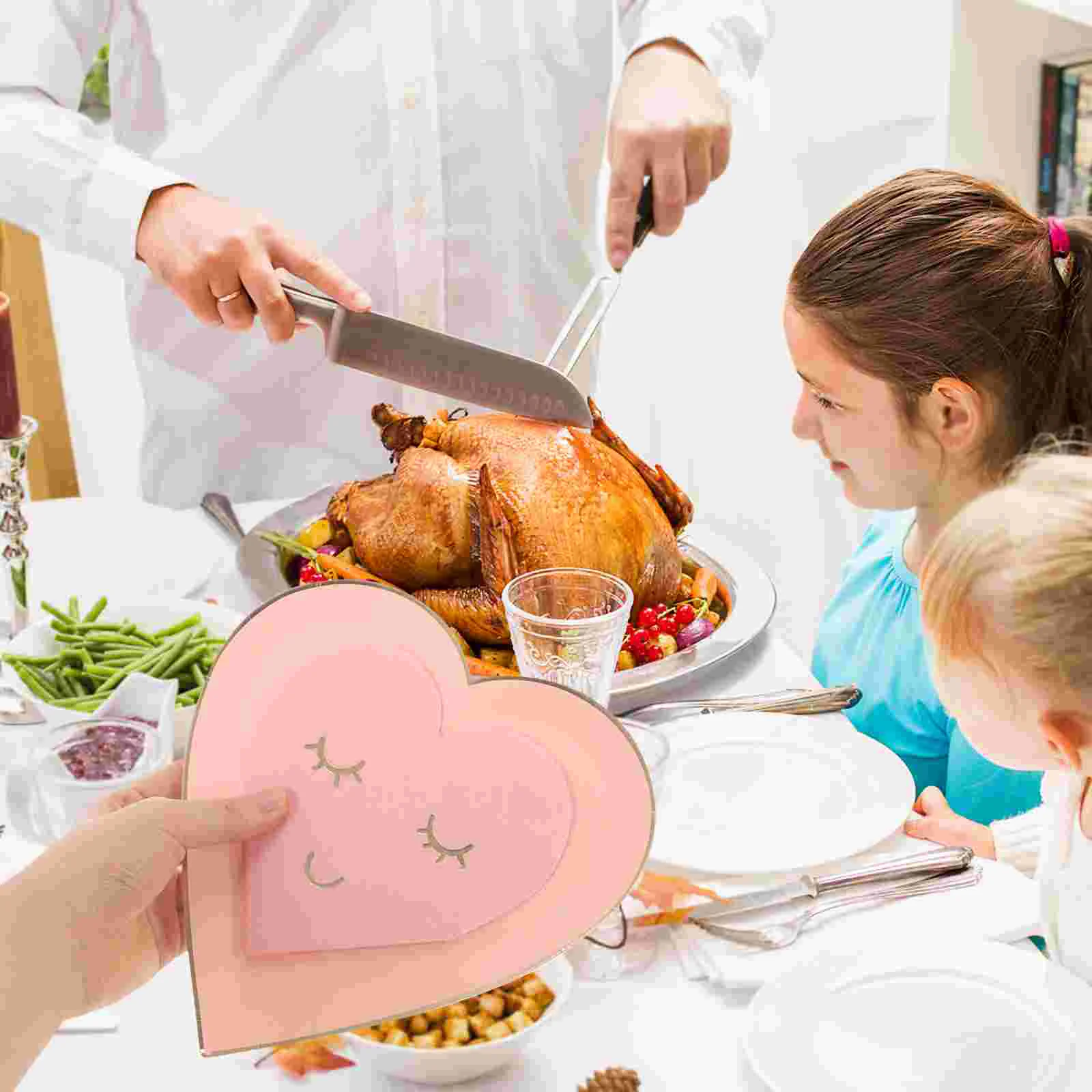 1 Set of Food Serving Paper Plates Tissues Heart Shaped Cake Plates Home Party Tableware party tissue