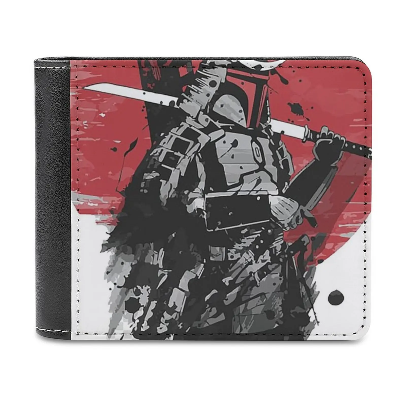 

Mando Pattern Leather Men's Wallets Hot Selling New Men's Wallet Trend Card Pack Purse Mando Sw Bounty Hunter Personalized