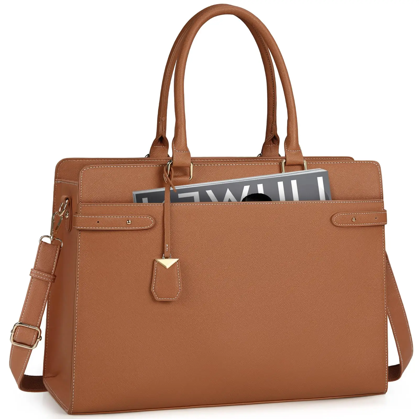 

Ladies Laptop Bag 15.6 Inch Genuine Leather Handbag Waterproof Computer Briefcase Business Office Bag Large Capacity Handbag