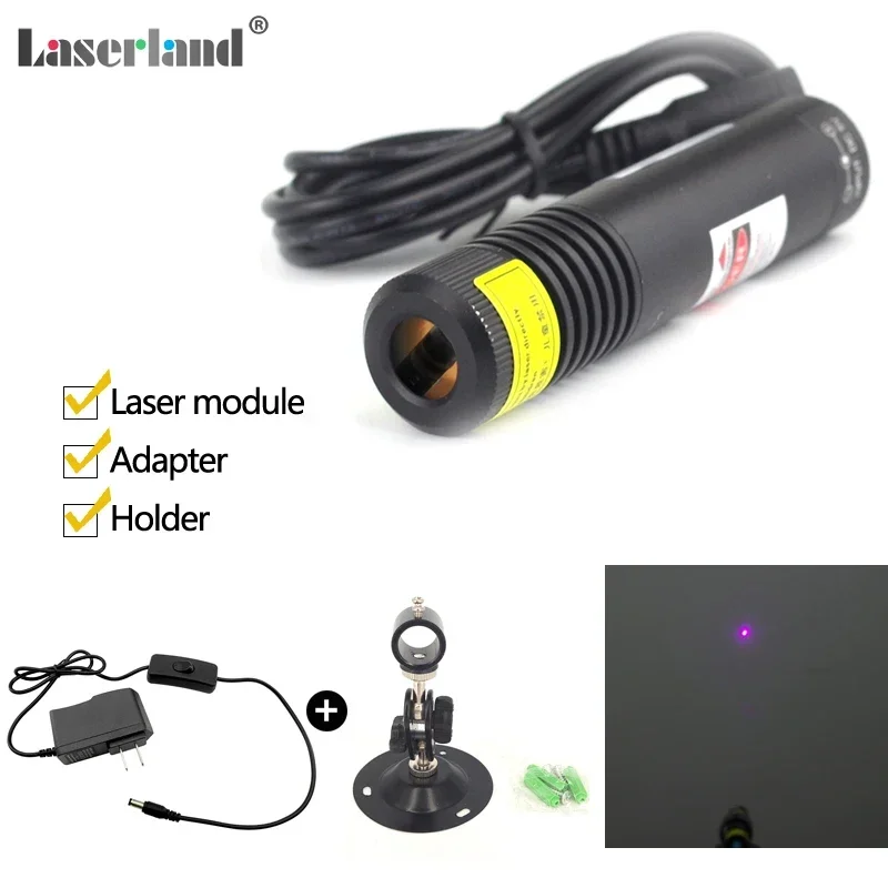 Diodo Laser A Luce Blu Dot 22*100 405Nm 100Mw 5Vdc Con Lente In Vetro