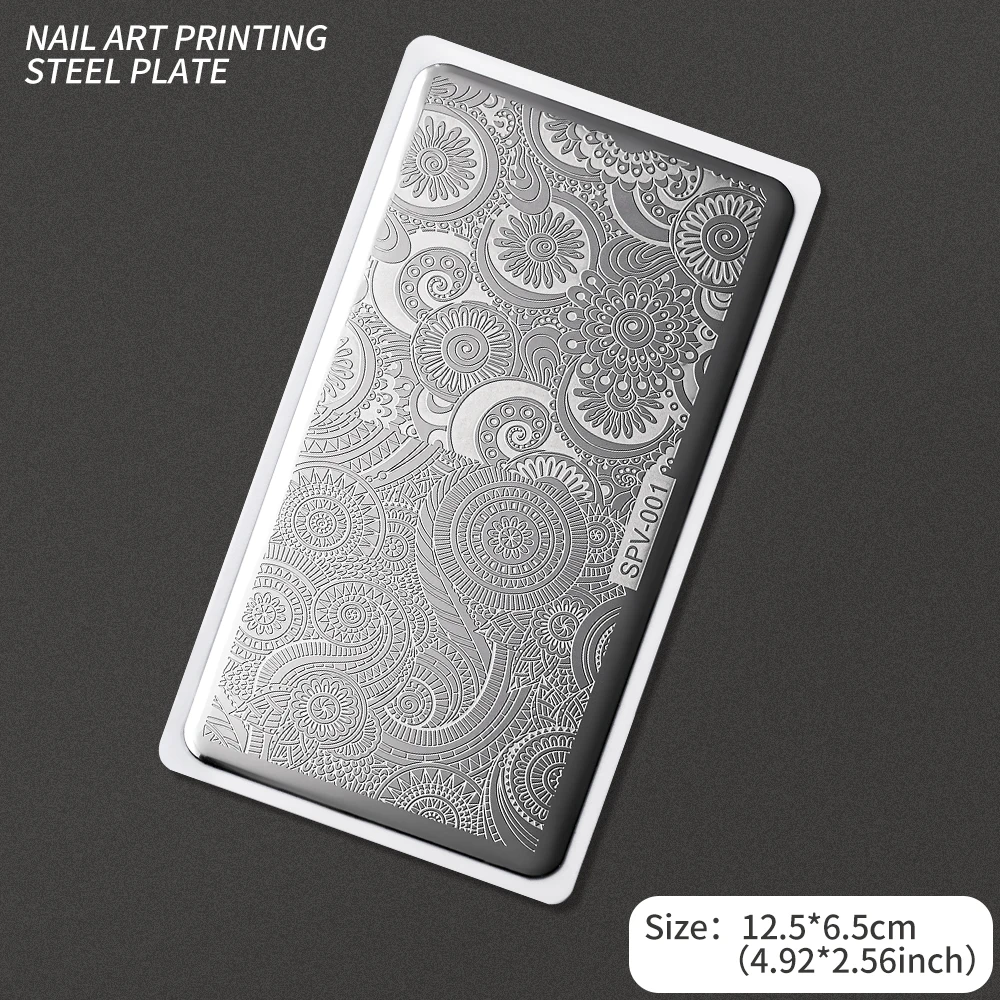 1Pc 잎 꽃 네일 스탬프 플레이트 잎 꽃 이미지 네일 아트 스탬프 템플릿 폴란드어 인쇄 스텐실 매니큐어 도구