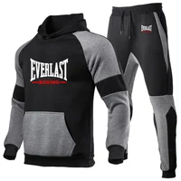 Everlast 2025 printemps automne hommes nouvelle haute qualité sweats à capuche couverture en coton + pantalons de survêtement sport course deux pièces ensembles 4