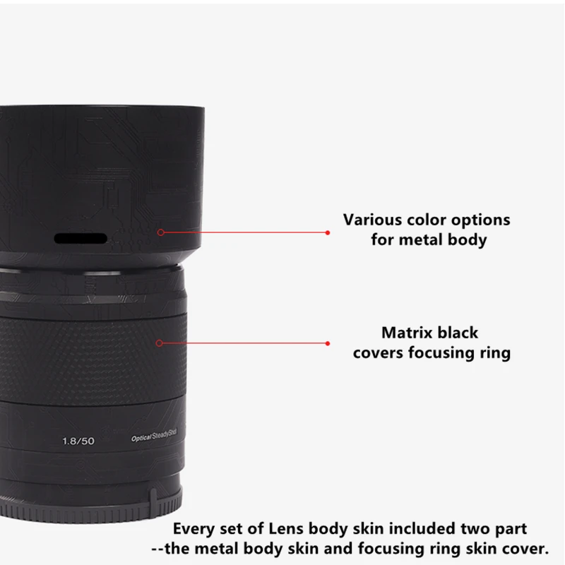 for Sony E 50mm F1.8 OSS Lens Sticker E 50 F1.8 Lens Decal Skin SEL50F18 Lens Premium Skin Wrap Cover Film Sticker 2
