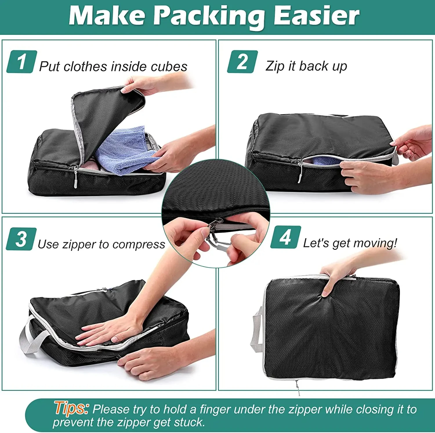 Travel Compression Packing Cubes With Shoe Bag Portable Folding Organizer Luggage Compressible Pouch Travel Storage Clothes Shoe 6