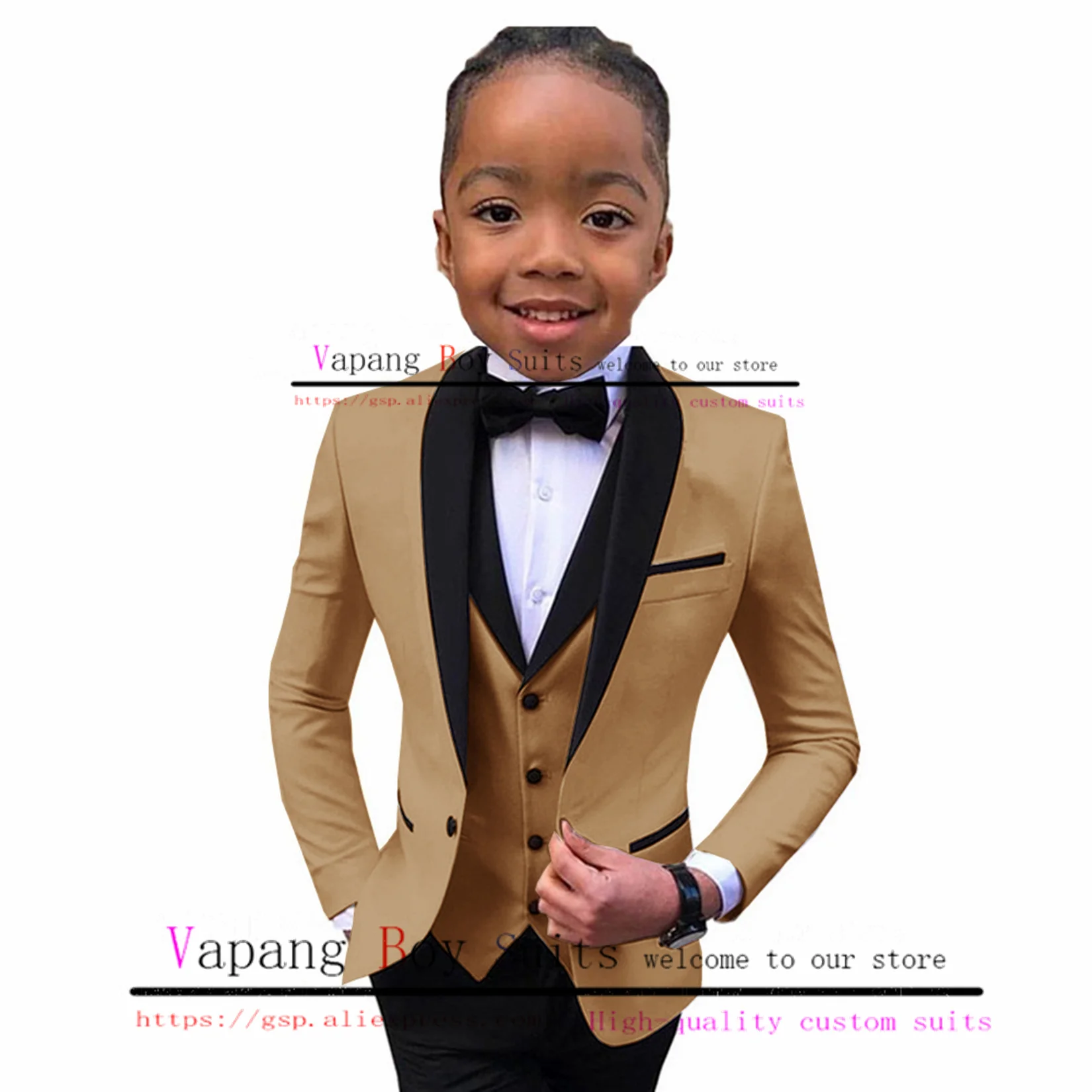 

Boys Suit Jacket Vest Pants Wedding Tuxedo Kids 3-Piece Set Blazer Set Child Clothes Customization 2-16 Years Old