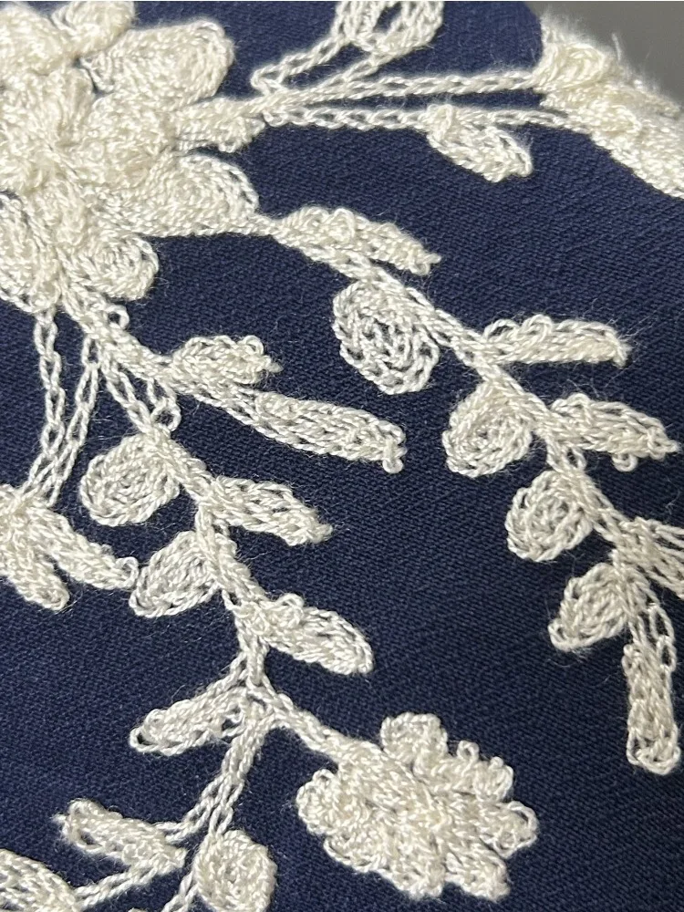 2025 New Fashion Embroidered Crew Neck Lace Women's Petal Sleeve Shirt Elegant Cardigan Single-breasted Casual Office Blouse