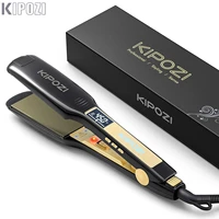 KIPOZI Professional Titanium Flat Iron Hair Straightener with Digital LCD Display Dual Voltage Instant Heating Curling Iron 1