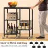 Microwave Cart,Microwave Stand with Wheels,Coffee Bar Table Station,4-Tier Rolling Baker's Rack,Small Appliance Storage Shelf 6