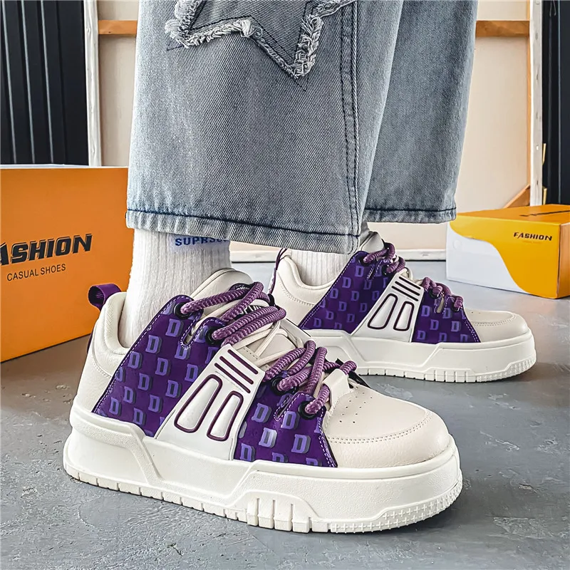 

Chunky Sneakers Men Lace Up Running Shoes Heel Mixed Color Double Lace Designer Shoes Fashion Flat Heel Luxury Casual Trainers