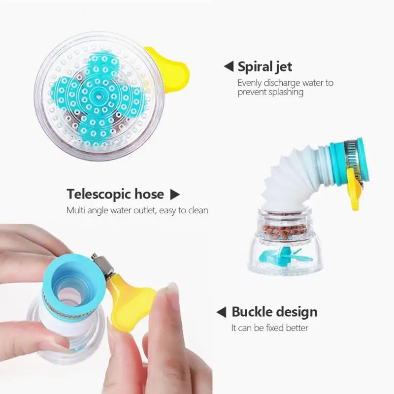 Filter Faucet Splash Filter Water Saving Water Foldable 360 Rotating Household Faucet Tap Kitchen 1/3/5PCS