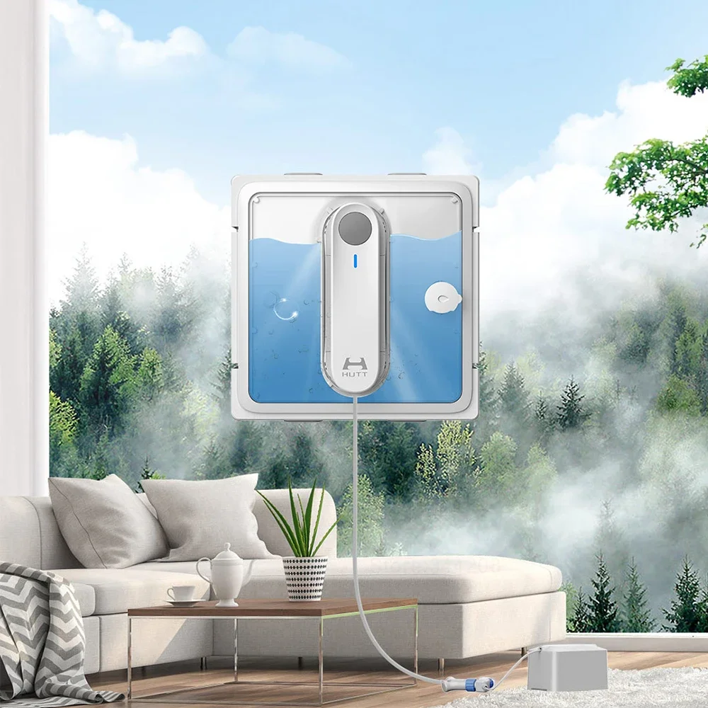 2024 New HUTT Electric Robot Window Cleaners W9 Smart Frequency Conversion Multi-facade Water Spray Home Glass Tile Wall Vacuum 6