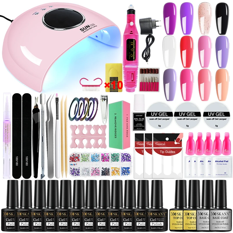 Manicure Sets Poly Nail Gel Gereedschap Kit Met Nagels Uv Lamp Semi