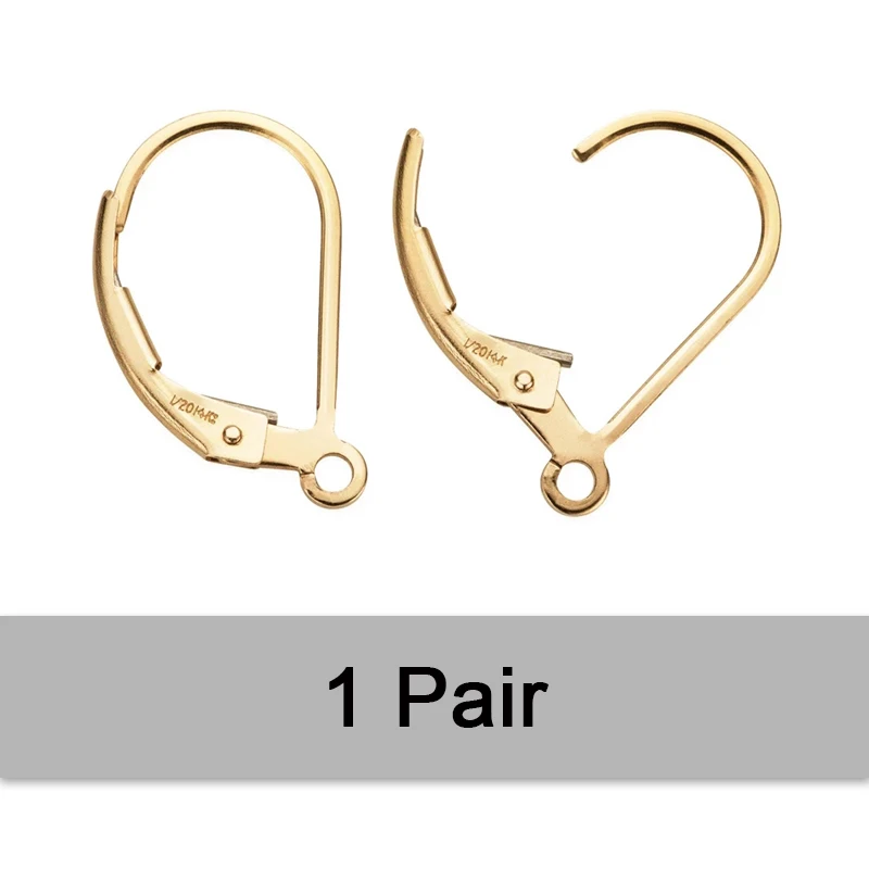 14K Gold Filled Graceful Earring Hooks with Ball 19mm Long (1 Pair)