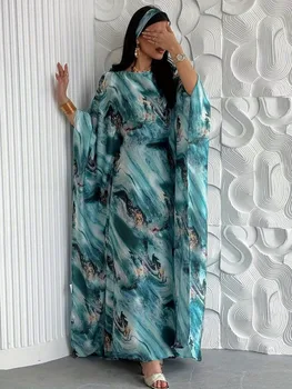 كافتان مطبوع واسع بأكمام طويلة لإطلالة سهرة — صورة 5