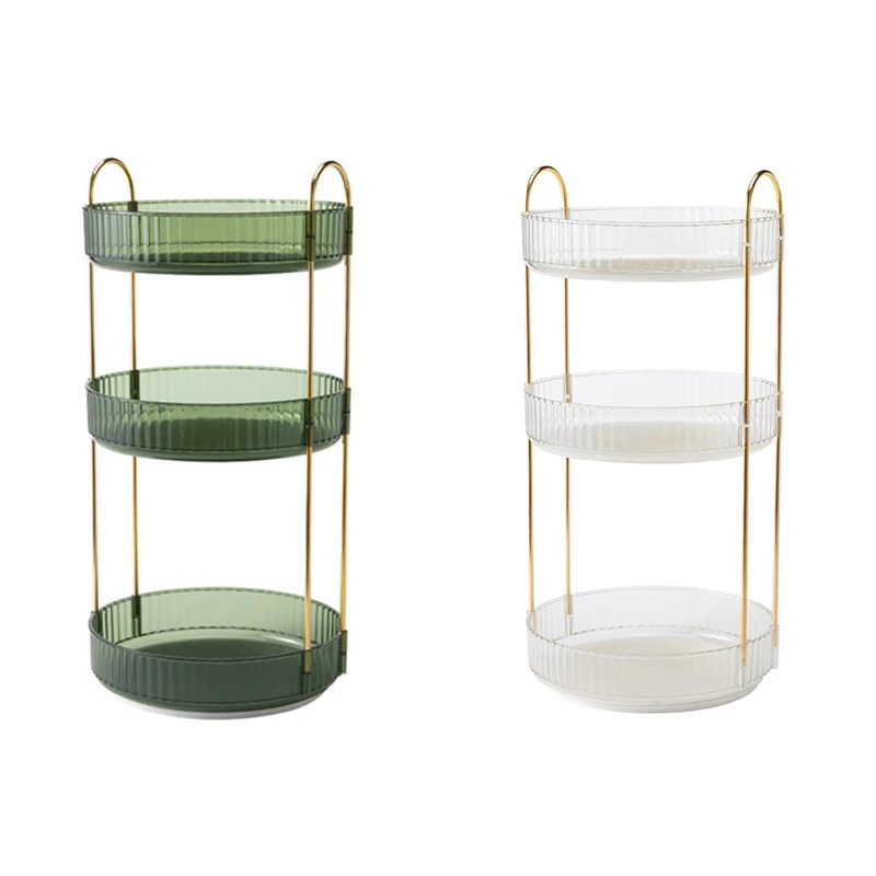 ABJY-3 Tier High-Capacity Rotating Makeup Organizer 360° Rotation Make Up Organizer Box Cosmetic Organizer 5