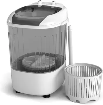Mini Portable Washing Machine for Apartment Dorms RV Home - Grey, 5.5 lbs Capacity, Spin Tub & Drain Hose 1