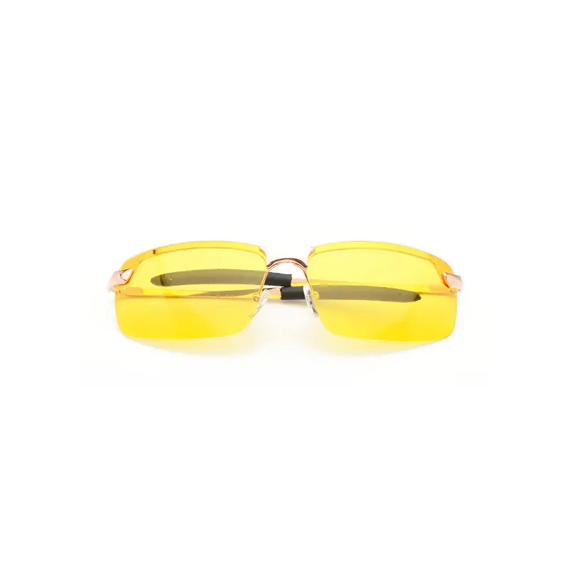 Yellow Night Driving Sunglasses Polarized Men Women Rimless Fashion Anti UV400 Sun Glasses Shade