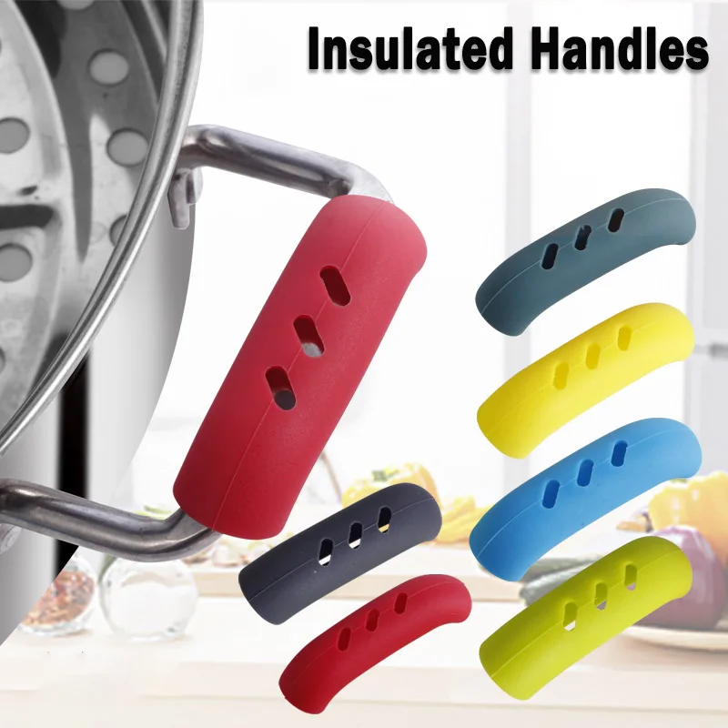 2PCS Silicone Pan Handle Cover Heat Insulation Covers