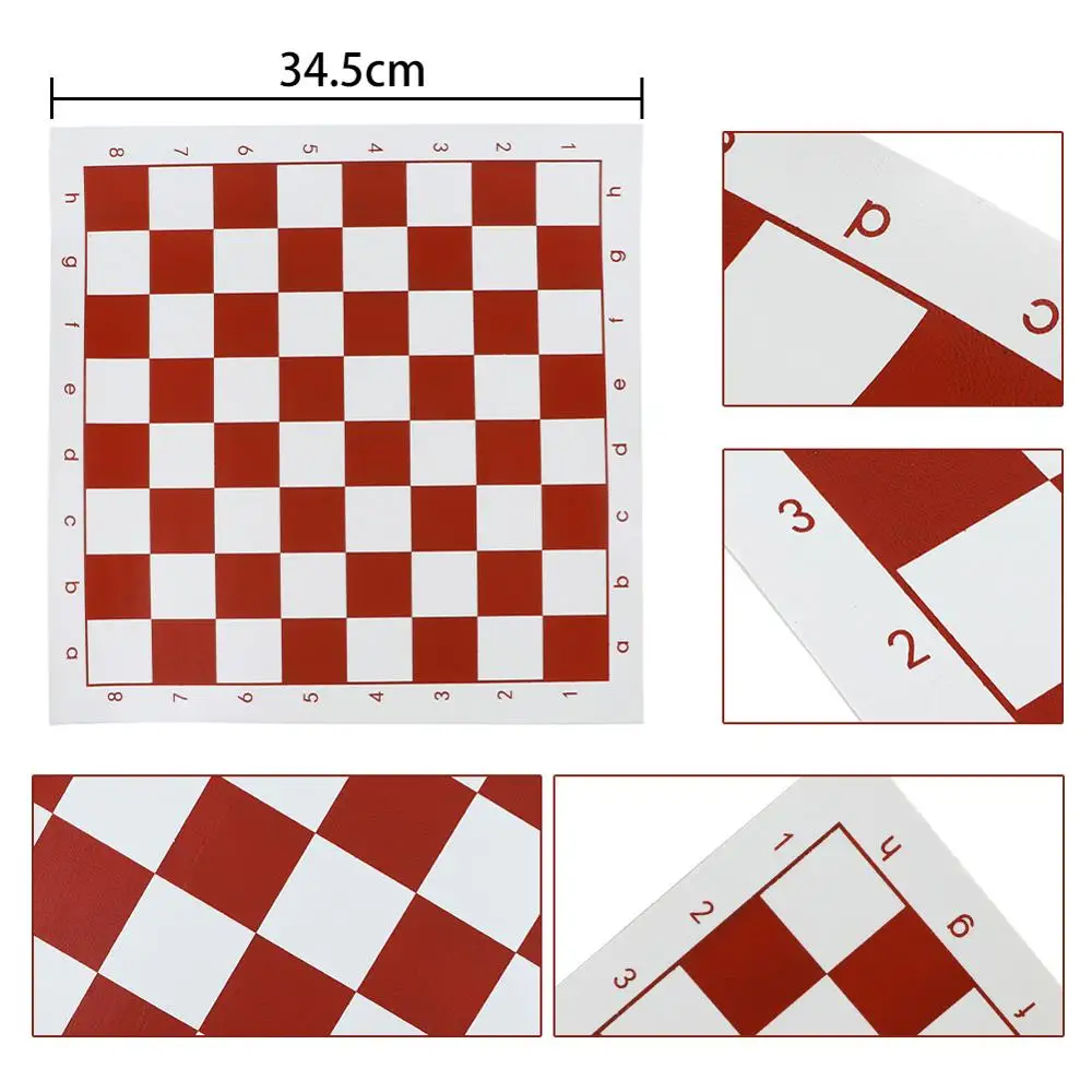 PVC Leather Tournament Chess Board 34.5x34.5cm/42x42cm For Children's Educational Games