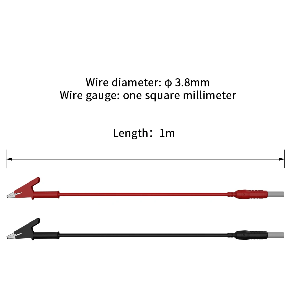 4MM Retractable Safety Banana Plug to Alligator clips Test Lead 1M Nickel Plated Copper Banana Plug J.70019B