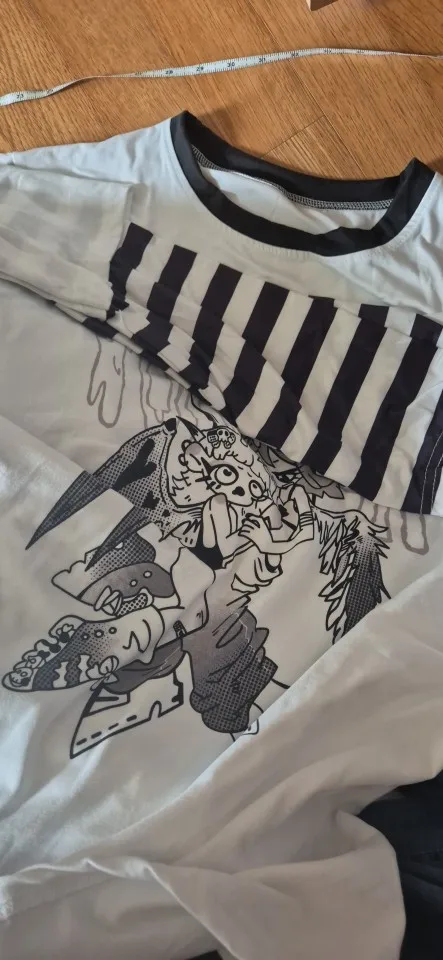 Striped Long Sleeves T-shirt - Animecore Aesthetic photo review