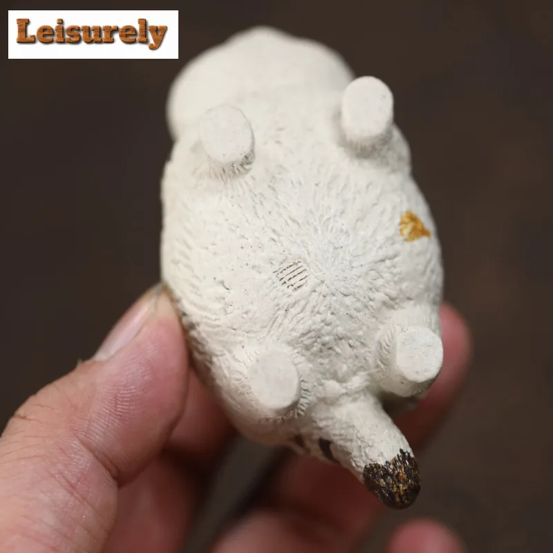 Fortune Cat Purple Clay Little Flowe Cat Tea Pet Traditional Tea Sculpture Tea Figurine Play Toys Tea Statue Ornaments Teaware