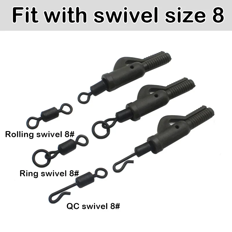 20x Carp Fihsing Lead Clip With Tail Rubber Color Green And Silt For Creating Lead Clip Safety Systems Carp Fishing Tackle 5
